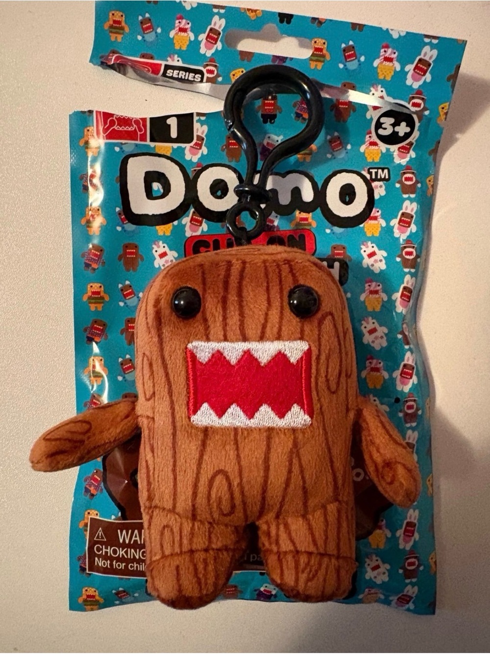 Domo Clip-On Plush Keychain - Brown & Red